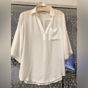 NEW YORK AND COMPANY TAB SLEEVES BLOUSE